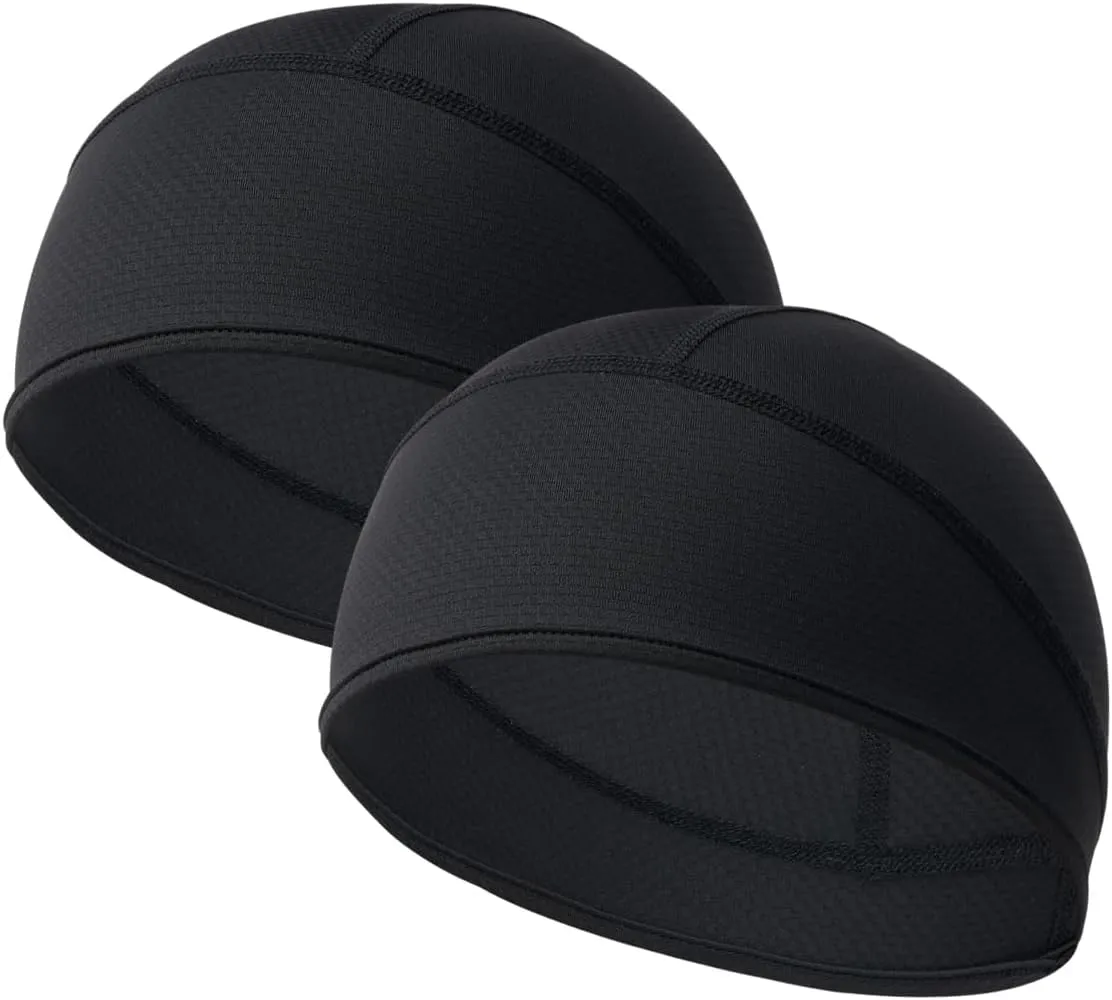 2 Pieces Skull Cap for Men Women Helmet Liner Cooling Hat Beanie Breathable Running Cycling Hat