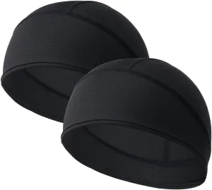 2 Pieces Skull Cap for Men Women Helmet Liner Cooling Hat Beanie Breathable Running Cycling Hat