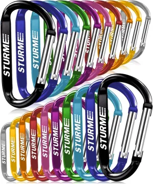 20pcs 2.7" Carabiner Clip Durable Carabeaner Hooks Small Carabiner D Clip