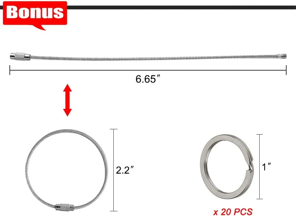 20pcs 2.7" Carabiner Clip Durable Carabeaner Hooks Small Carabiner D Clip