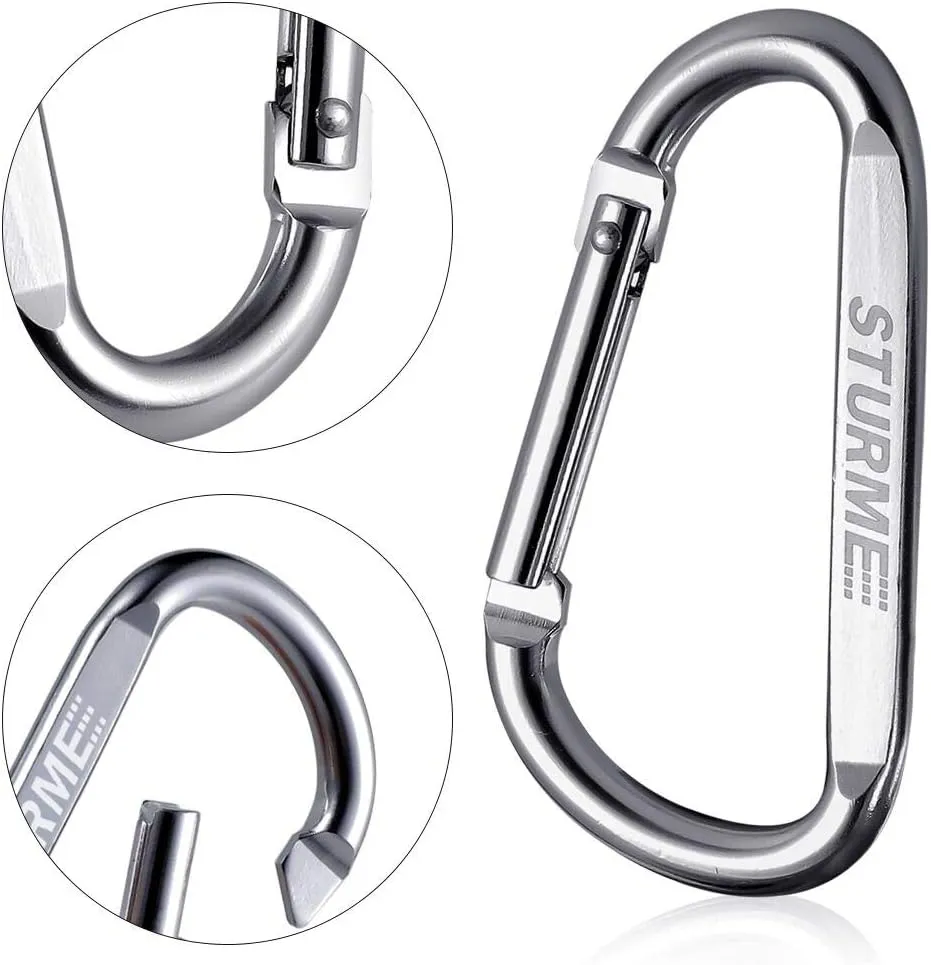 20pcs 2.7" Carabiner Clip Durable Carabeaner Hooks Small Carabiner D Clip