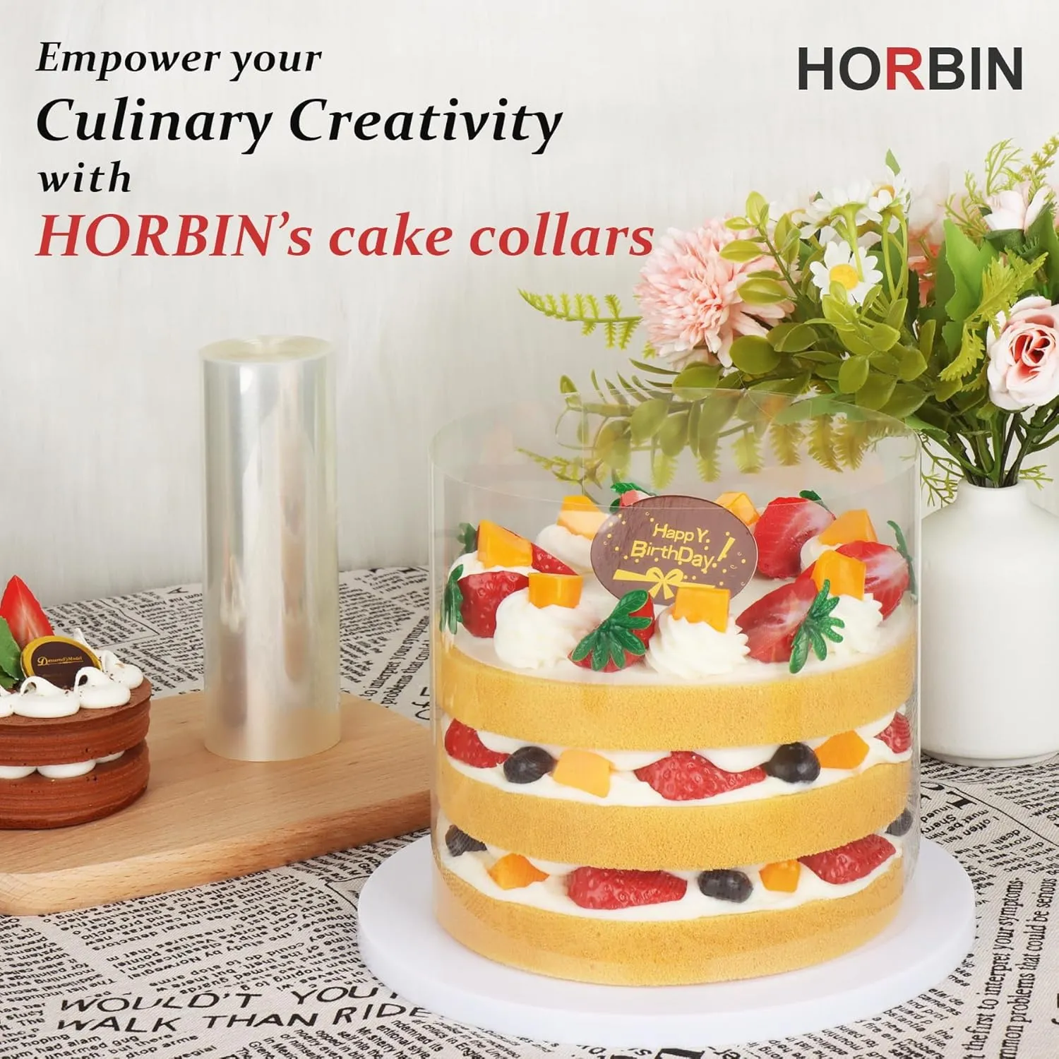 Cake Collar - 4 x 394inch/1 Roll-Transparent Acetate Cake Roll, Professional Acetate Sheets for Baking, Elegant Cake Wrapping, Edge Decorating.