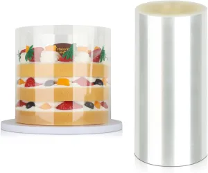 Cake Collar - 4 x 394inch/1 Roll-Transparent Acetate Cake Roll, Professional Acetate Sheets for Baking, Elegant Cake Wrapping, Edge Decorating.