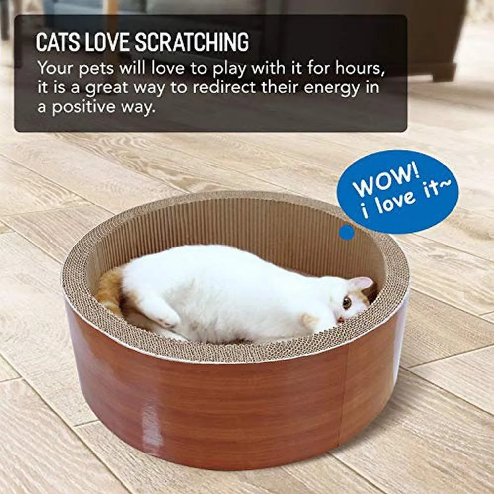Cat Scratcher Post & Board, Round Cat Scratching Lounge Bed