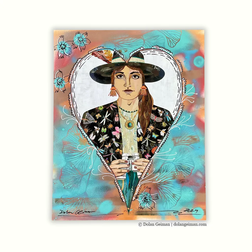 EMBELLISHED PRINT - JUNE BUG limited edition paper print