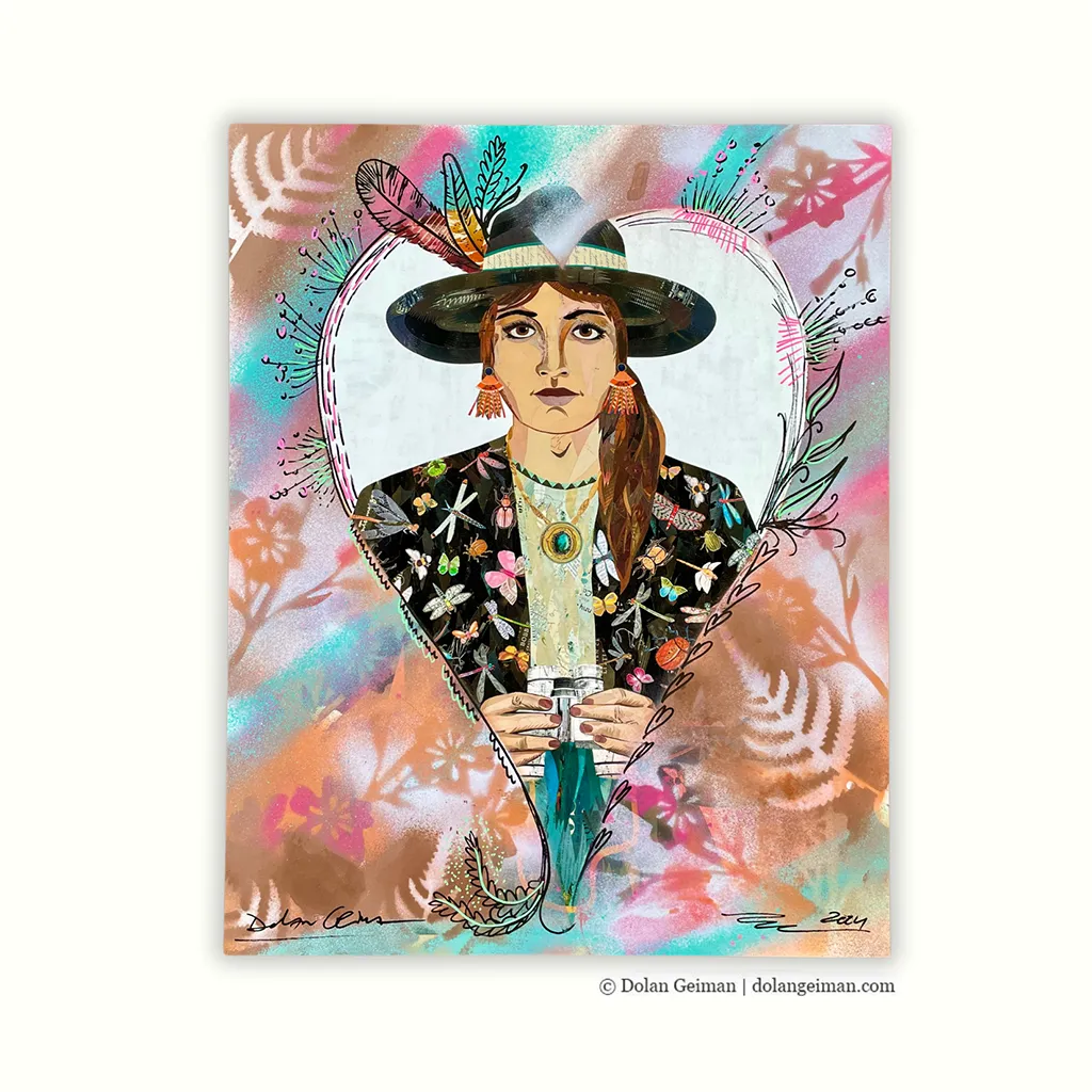 EMBELLISHED PRINT - JUNE BUG limited edition paper print