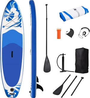 Inflatable Stand Up Paddle Board 10' x 30'' x 6'' Ultra-Light SUP, Non-Slip Deck, Premium SUP Accessories, Bottom Fin for Paddling, Leash, Hand Pump and Backpack, Youth & Adult Standing Boat