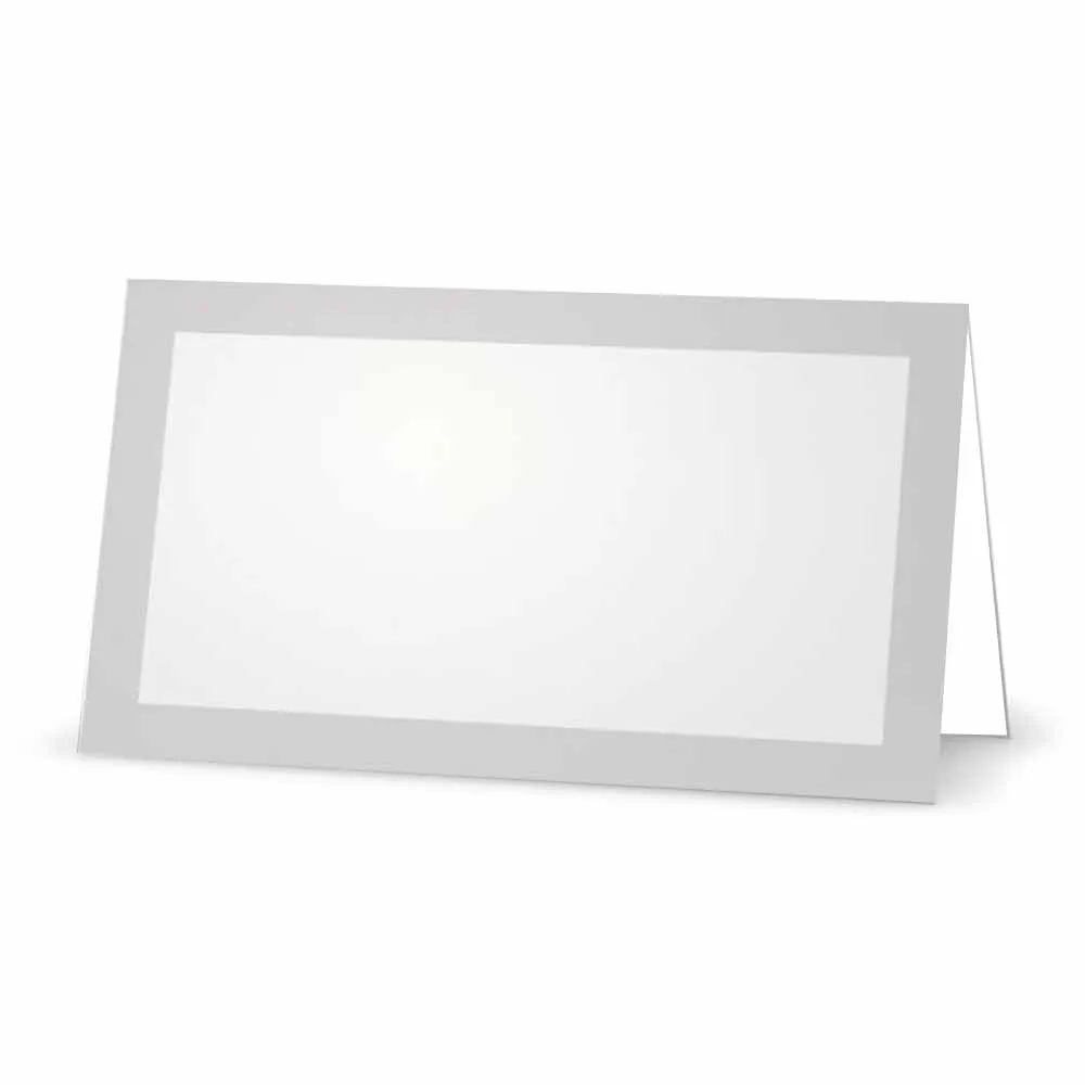 Light Gray Place Cards - Tent Style