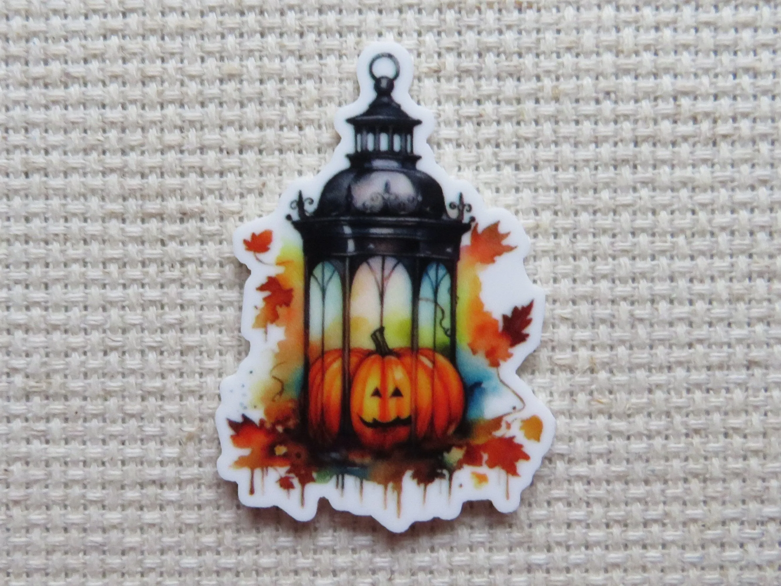 Pumpkin Lantern Needle Minder, Cover Minder, Magnet