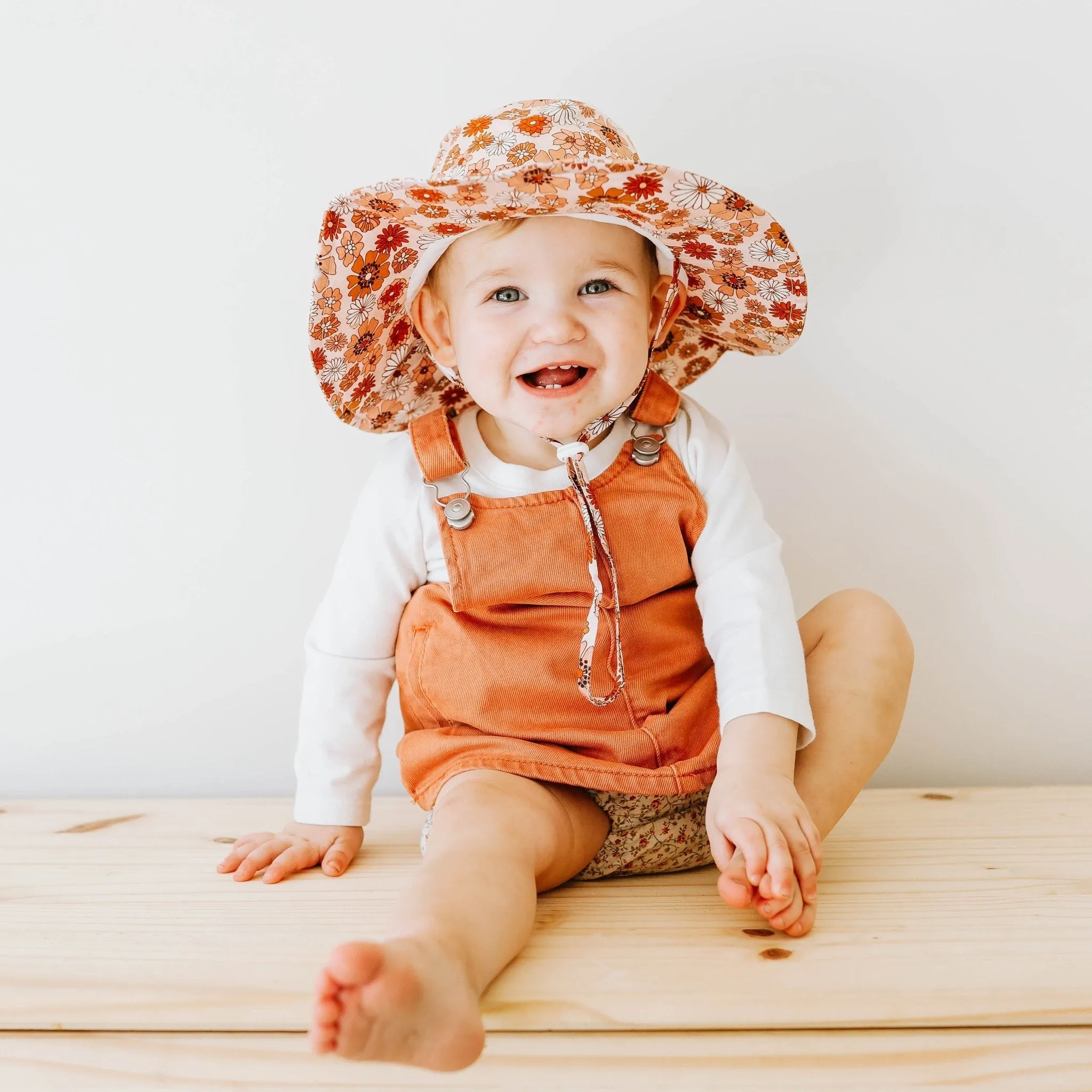 Retro Blooms Sunhat UPF 50  with Adjustable Breakaway Strap
