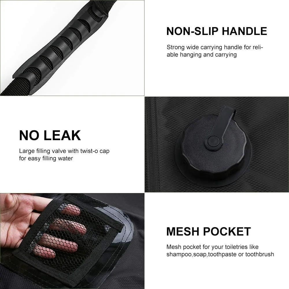 Solar Shower Bag | 5 Gal/20L Solar Heating Camping Shower Bag | Removable Hose | On-Off Switchable Shower Head | Ducha Portatil | Traveling Shower | Portable Shower for Beach Swimming, Hiking