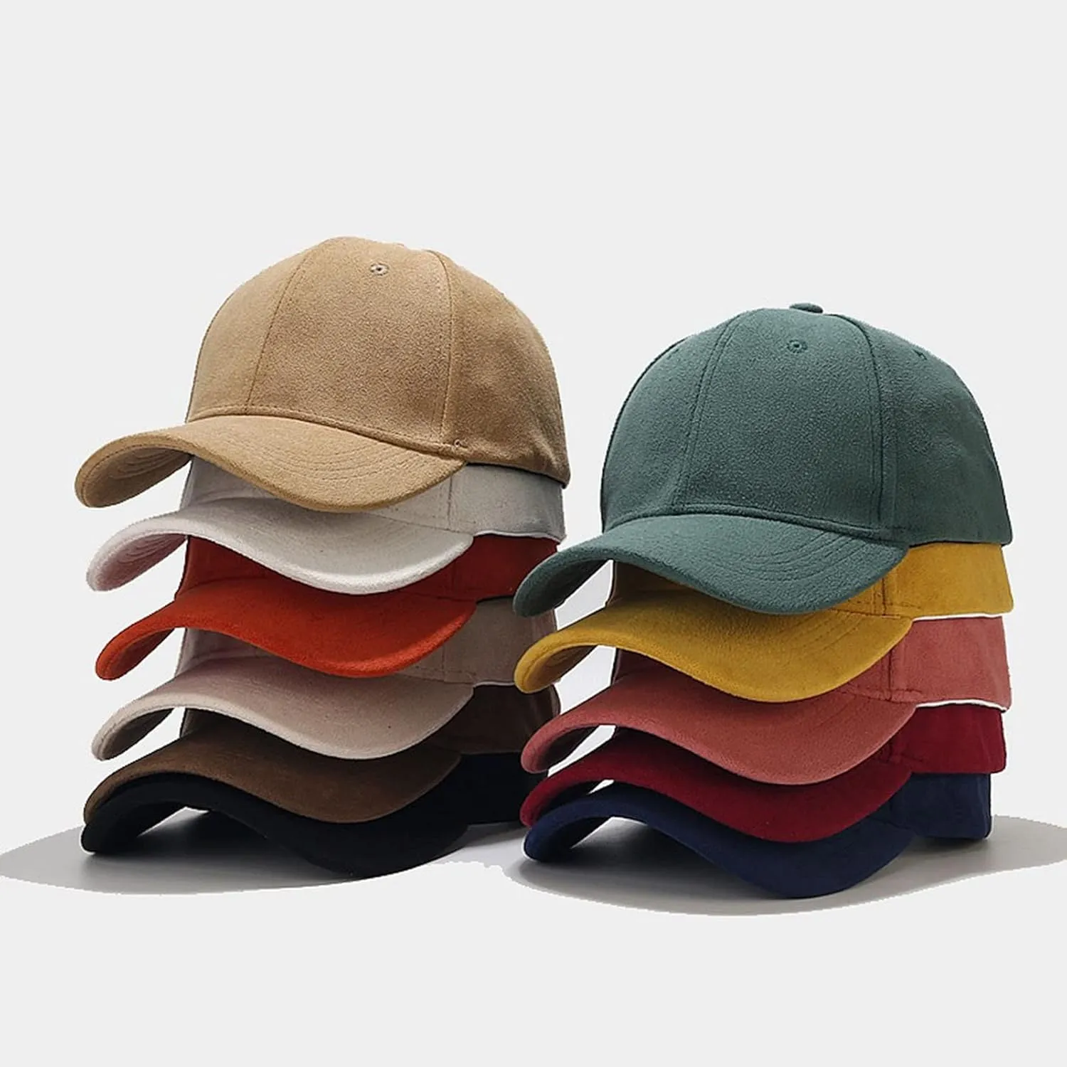 Suede Baseball Caps for Women Classic Adjustable Plain Running Dad Hats Stylish Unconstructed Low Profile Trucker Hat