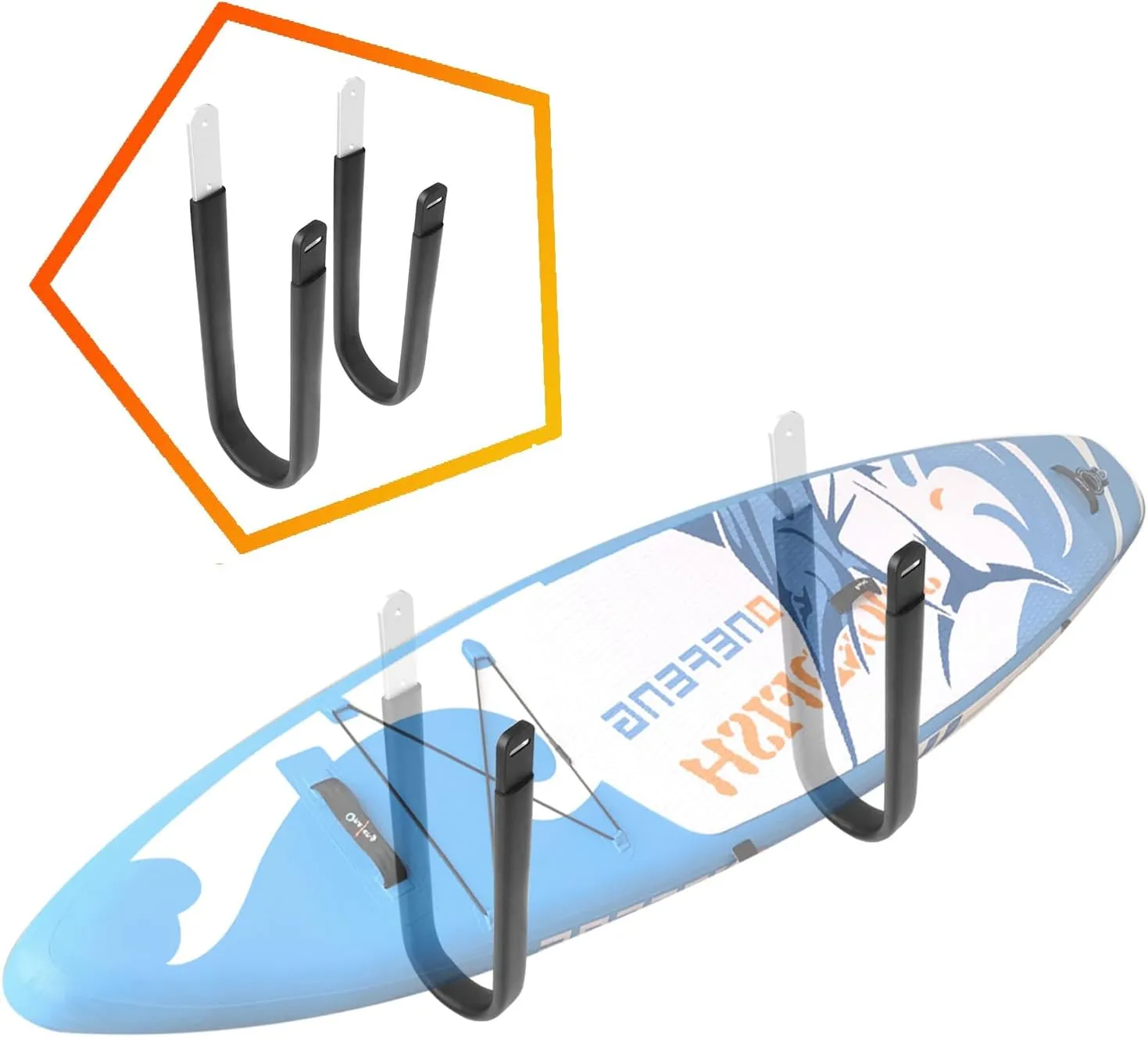 SUP Wall Rack Surfboard Wall Rack SUP Wall Mount - As a Display Background Wall at Home for Paddleboards Shortboards and Longboards (Suitable for SUP)