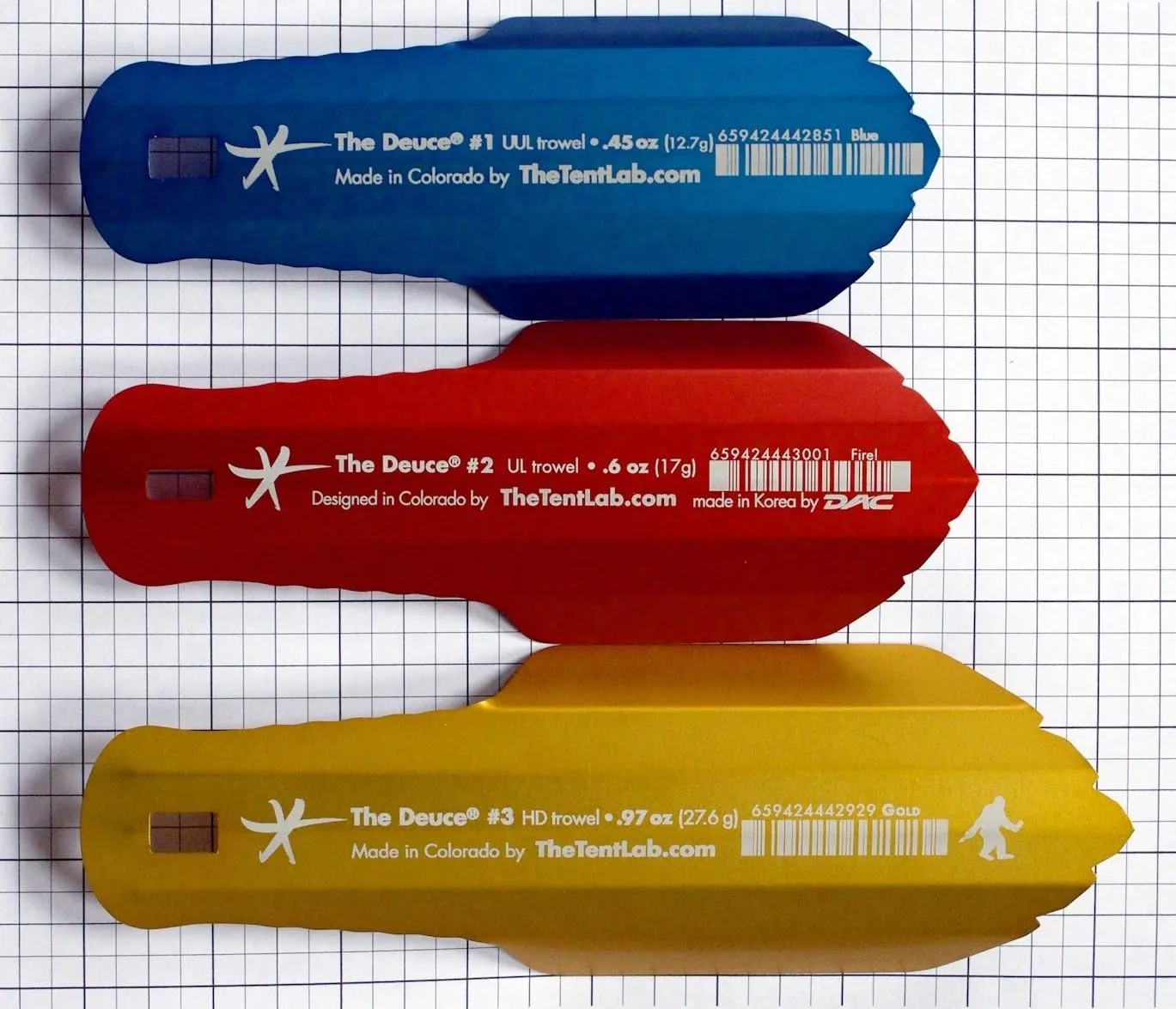 TheTentLab(R Deuce(R) of SpadesUltralight Backpack Trowel in Three Sizes (#2, Fire!, .6oz)