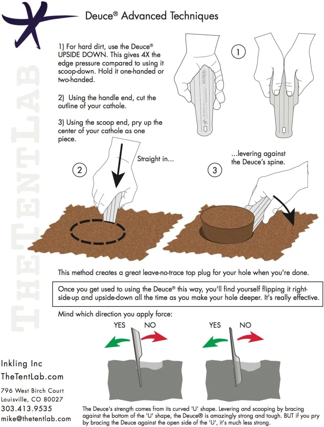TheTentLab(R Deuce(R) of SpadesUltralight Backpack Trowel in Three Sizes (#2, Fire!, .6oz)
